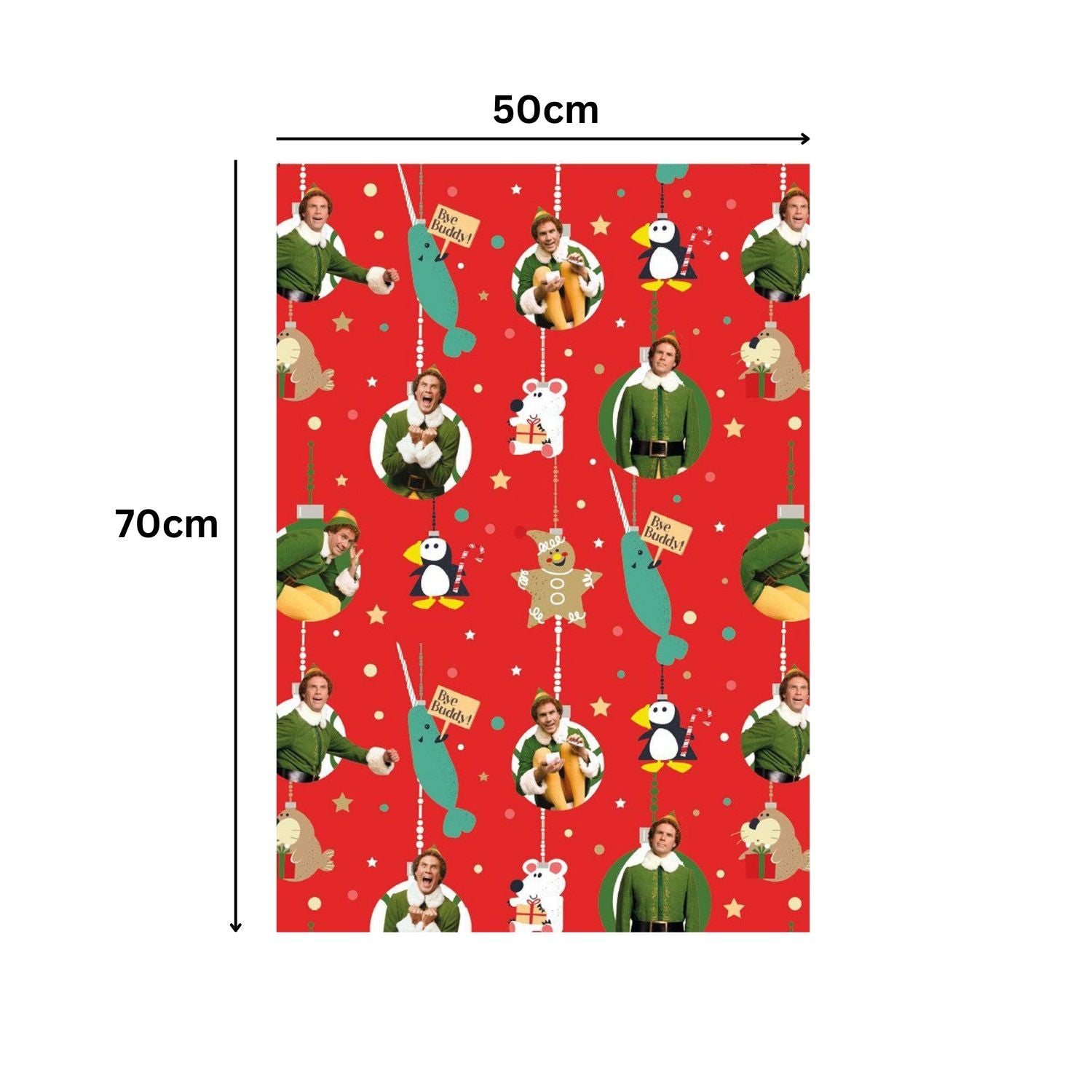 Christmas Gift Wrap, 4 Sheet 4 Tag, Official Product