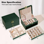Dyzi 3 Layer Pu Leather Jewellery Box Organiser With Drawers