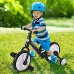 11" Kids Balance Bike W/removable Stabilizers | Black