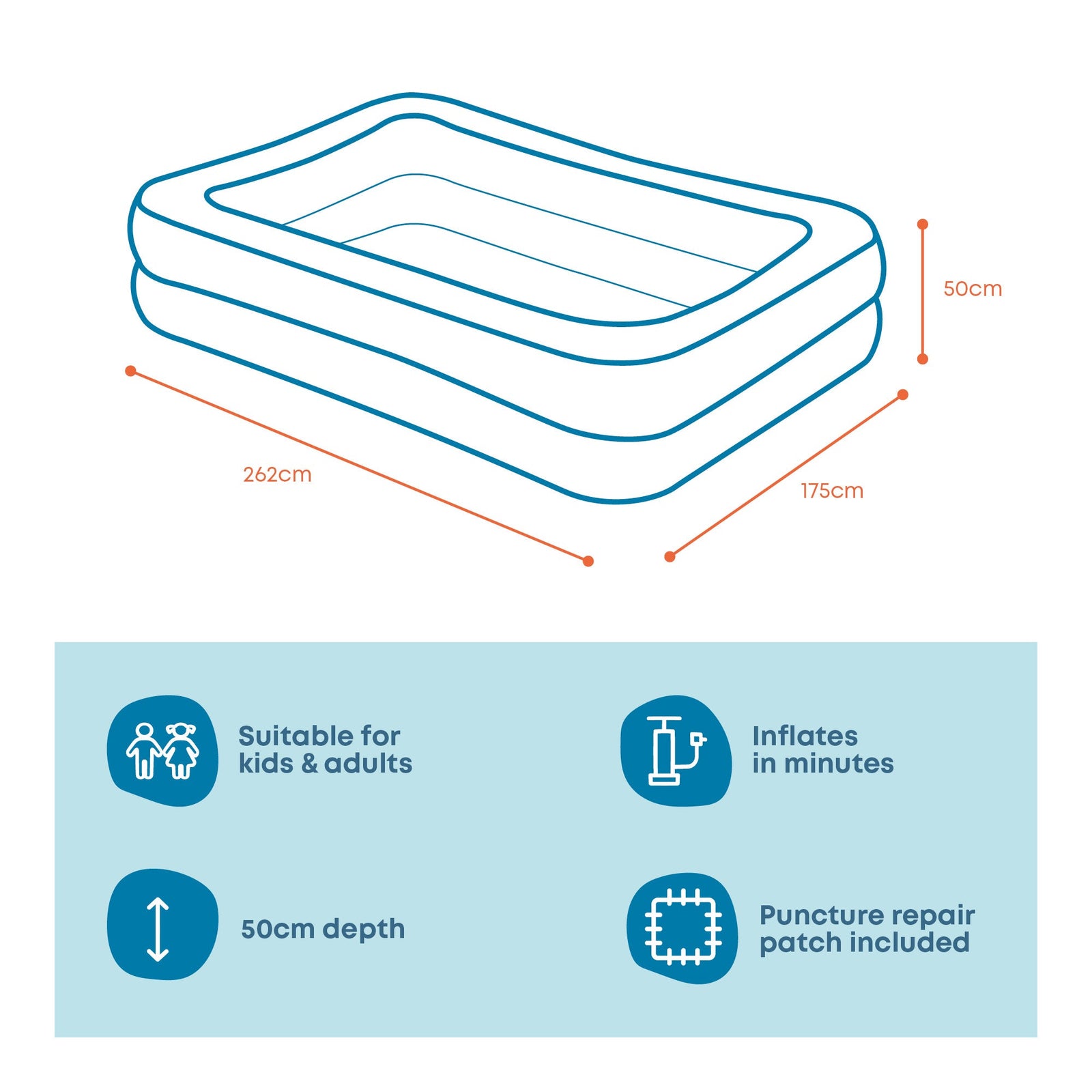 Lagoon Inflatable Paddling Pool - 8.5ft