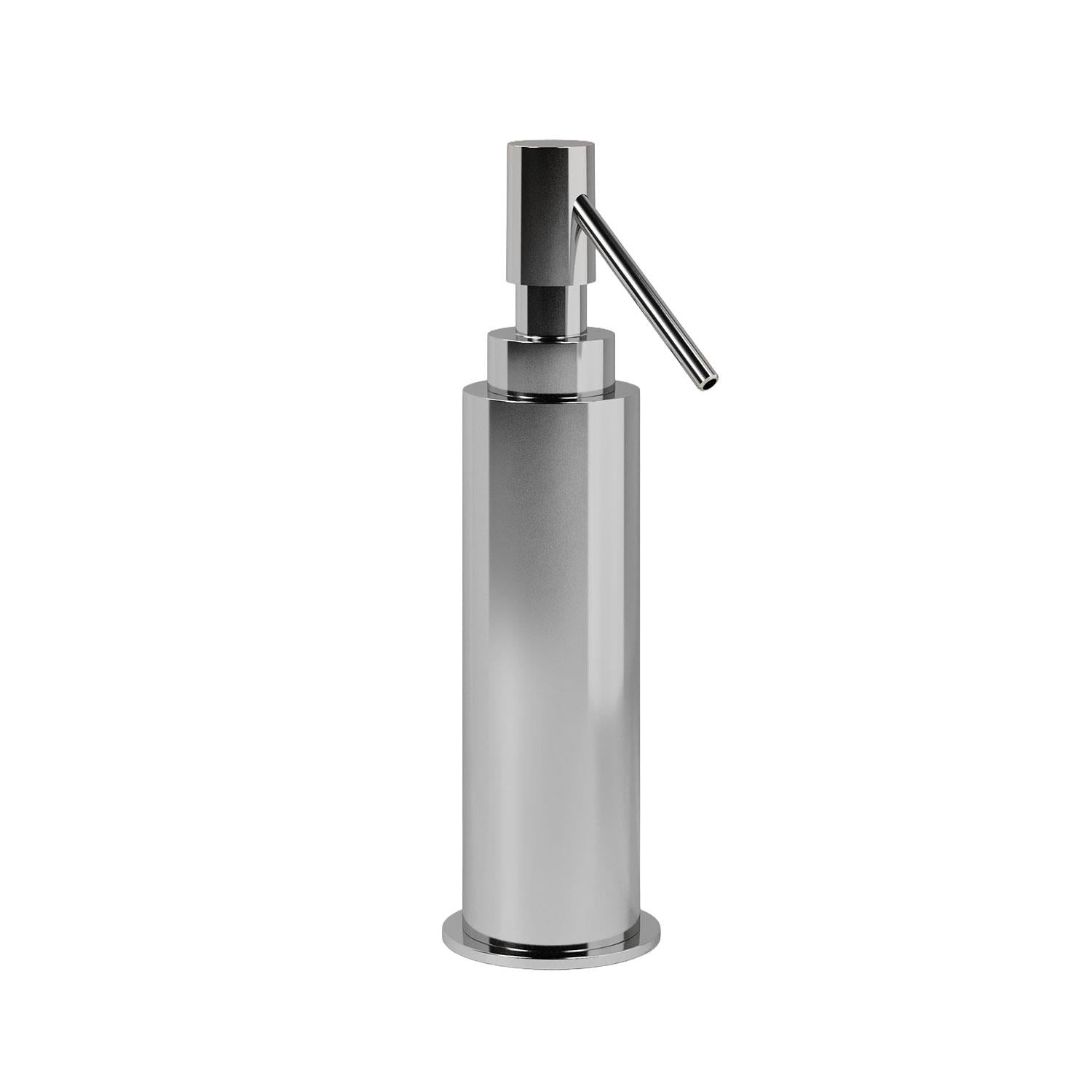 Soap Dispenser, 125ml Capacity Siver Gloss, Freestanding Collection Kubic