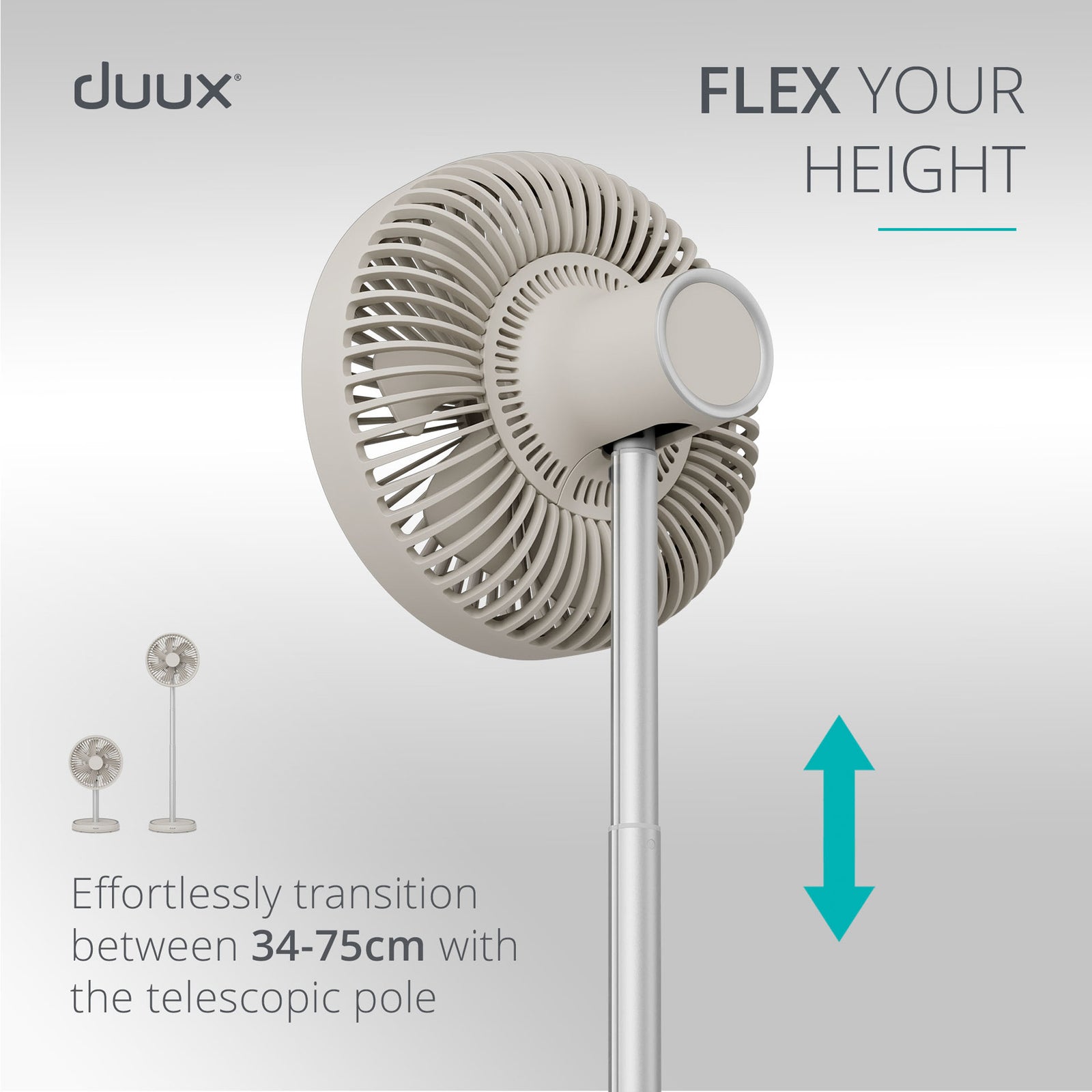 Rize Portable Fan With Rechargeable Battery | Off White