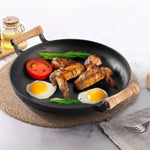 Living and Home 32cm Dia Dual-handle Round Cast Iron Skillet