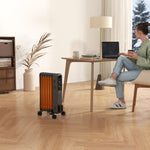7/9/11 Fin Oil Filled Radiator Portable On Wheels | Small | Gray