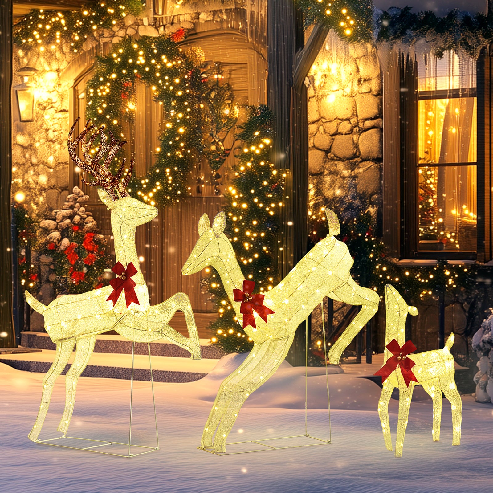 5ft 3-piece 300 Led Light Lighted Christmas