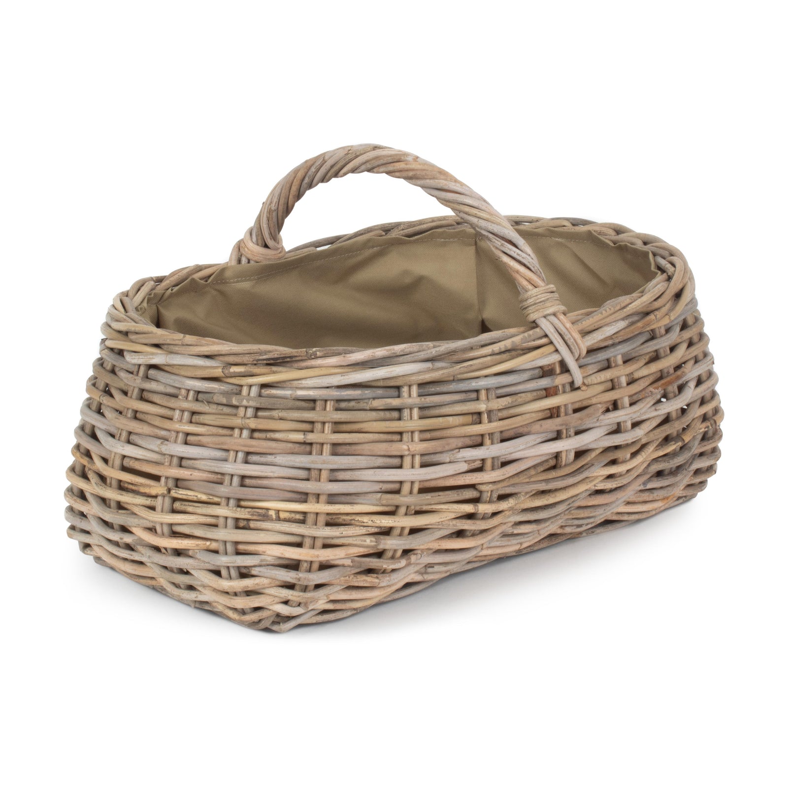 Grey Rattan Market Basket | Beige