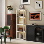 Led Floor Lamp With Glass Shelves, Dimmable Room Lamp | Oak