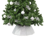 Glossy Tree Skirt 68cm Collapsible With Velcro Closure | Silver