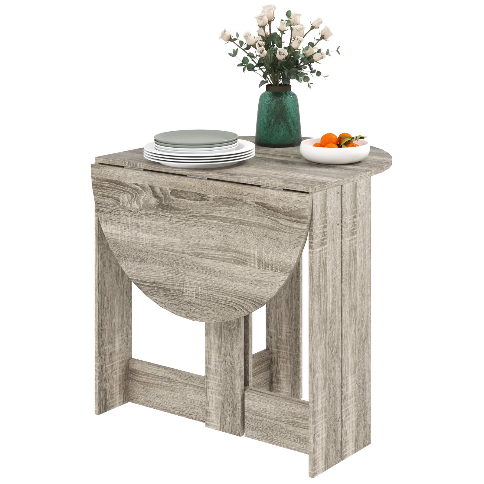 Folding Drop Leaf Dining Table Foldable Dinner Table