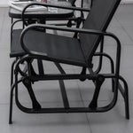 Outdoor Gliding Rocking Chair With Metal Frame For Patio | Black