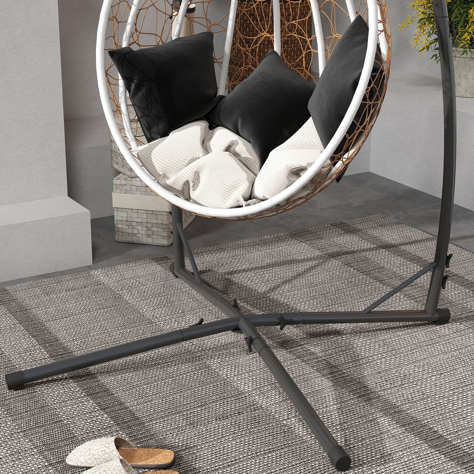 Hammock Chair Stand, Steel Frame Hammock Stand Only, Black