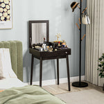 Dressing Table Vanity Desk Flip-up Mirror 2 Drawers, Black
