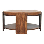 Solid Wood Savoy Leather Coffee Table