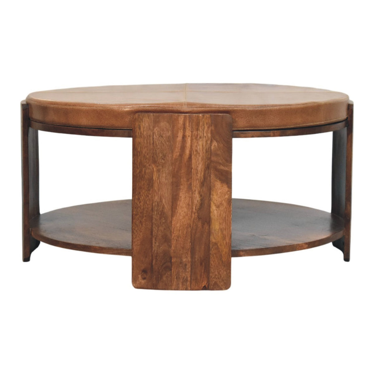 Solid Wood Savoy Leather Coffee Table