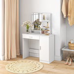 Vanity Table, Makeup Table With Mirror And Storage | One Size | White