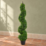 Artificial Boxwood Spiral Tree Topiary Spiral Metal Top 120cm 4ft Tall Botanik