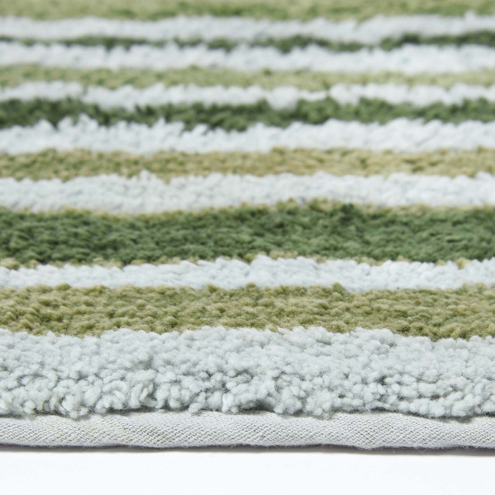 Stripe Cotton Bath Mat | 50 x 80cm | Green