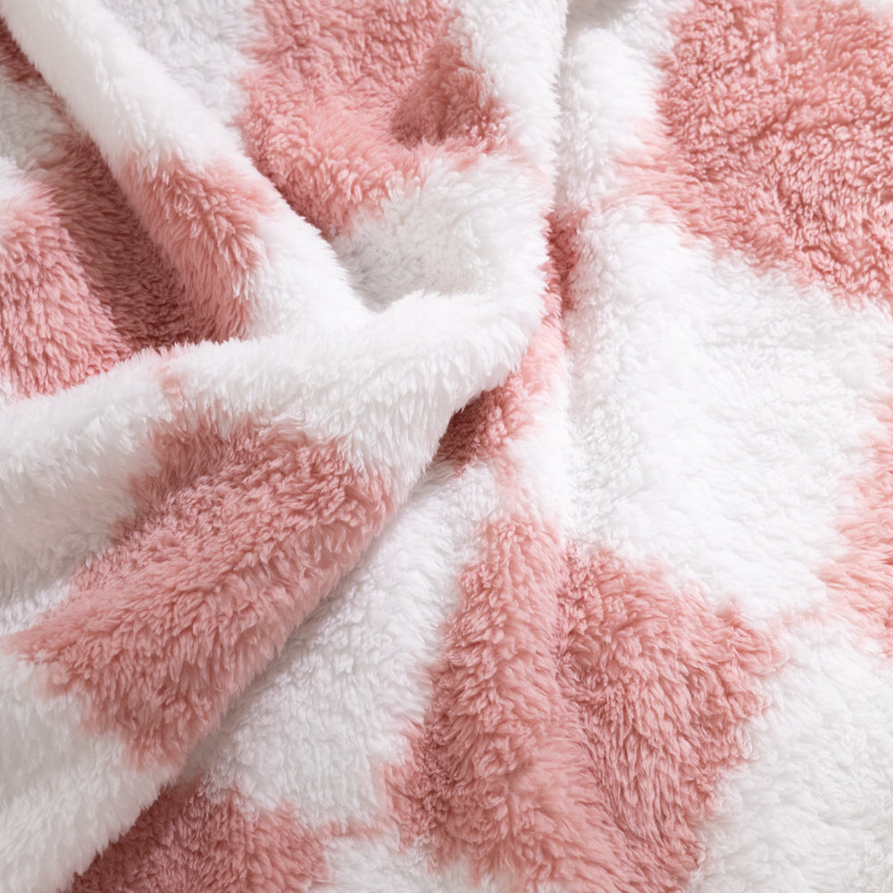 Pink And White Checkered Super Soft Cozy Throw Blanket – Plush Lightweight Throw With Multiple Size Options | Extra Large