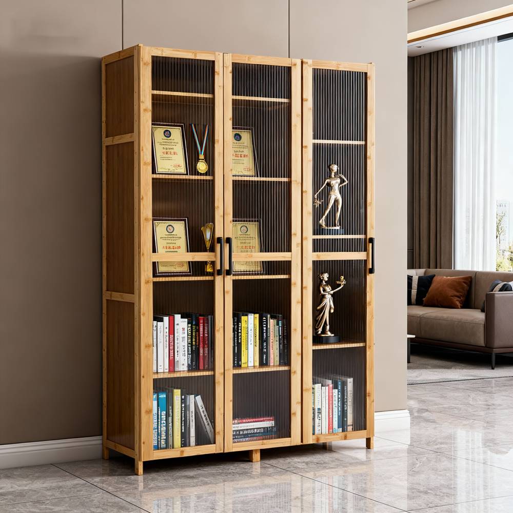 Multi-functional Storage Cabinet With Adjustable Shelves, 3 Acrylic Doors | Large