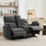 Powell 2 Seat Rocker Recliner Sofa With Centre Console | Dark Grey