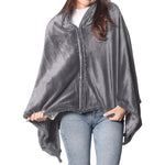 2-in-1 Heated Shawl & Blanket with Rechargeable Battery Pack | Charcoal