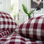 Ridgewood Check Printed Brushed 100% Cotton Bedlinen Duvet Set | King | Red
