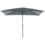 3x2m Patio Umbrella Canopy Tilt Crank | Dark Gray