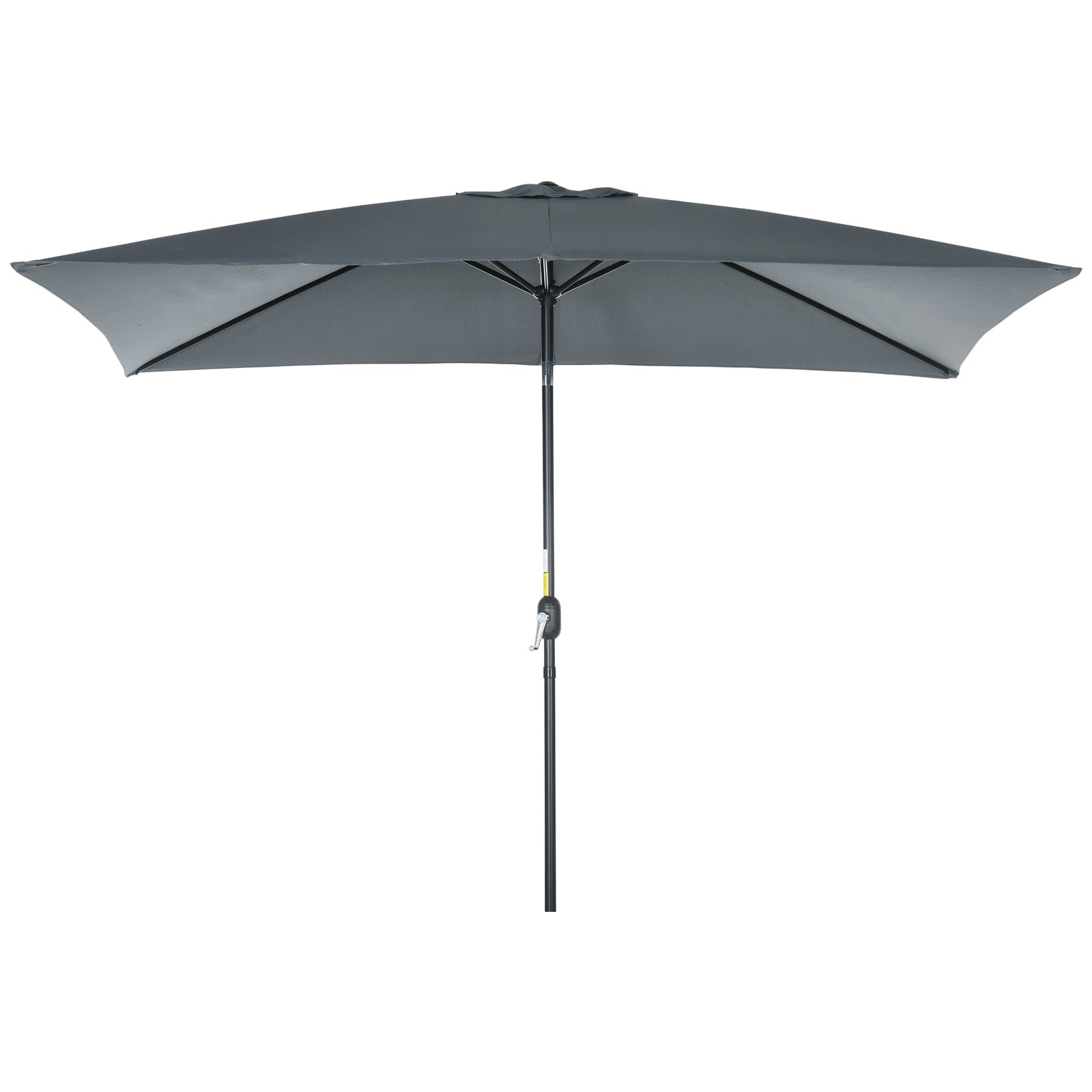 3x2m Patio Umbrella Canopy Tilt Crank | Dark Gray