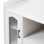 Breeins Wooden Sideboard Storage Cabinet With Microwave Counter Display