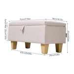 Modern Linen Upholstered Storage Bench | Pink
