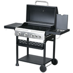 Gas Burner Bbq Grill With Wheels | Large | Black