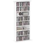 Cd Storage Unit Dvd Tower Blu-ray Storage Shelf For Office | Small | White