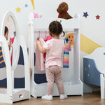 Kids Wood Clothes Rack With Storage Shelves Hall Tree For 3-8 Years