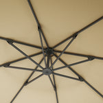 3(m) Garden Cantilever Parasol With Crank Aluminium Frame | Khaki