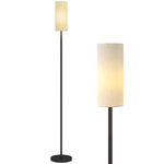 Floor Lamp With Linen Shade & Foot Switch For Living Room