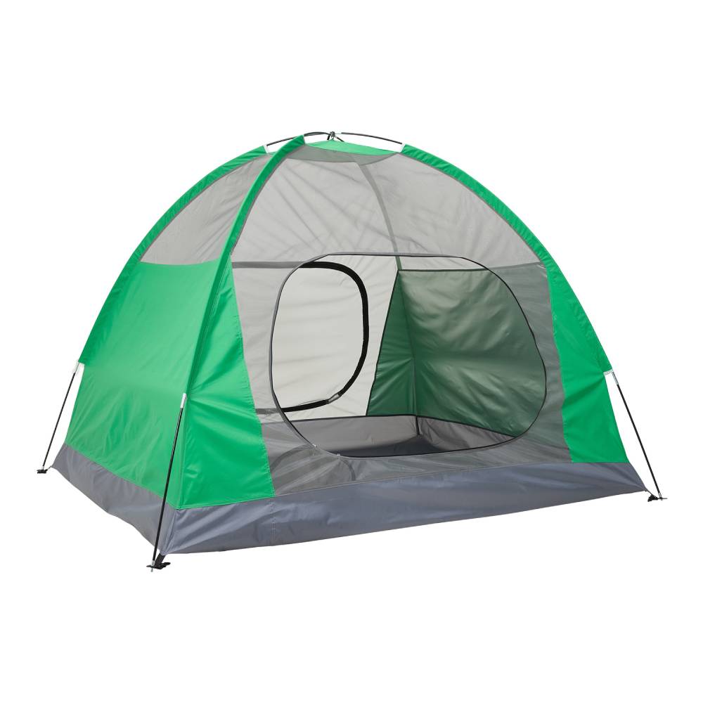 2-person Camping Tent, All-season Outdoor Tent With Aluminium Poles, Mesh Ventilation, Dual Doors, And Groundsheet | Bright Green