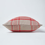 Tartan Check Pattern Cushion Cover | 45cm x 45cm | Grey & Red
