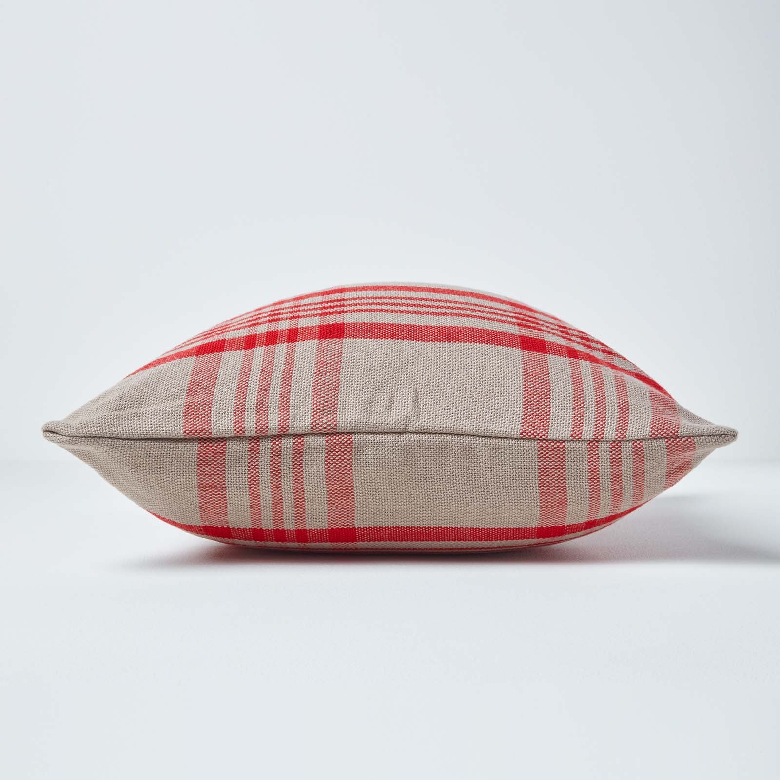 Tartan Check Pattern Cushion Cover | 45cm x 45cm | Grey & Red