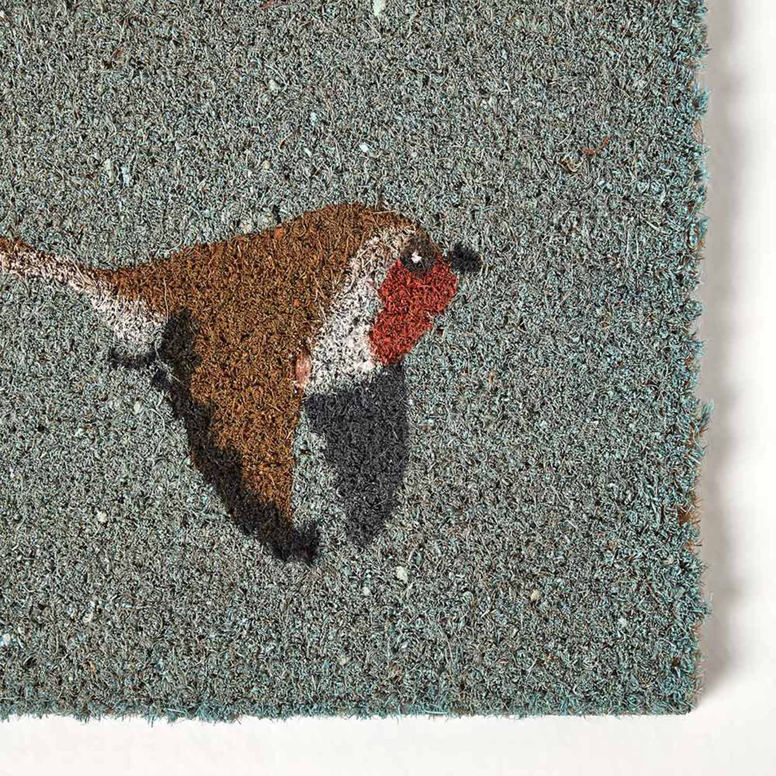 HOMESCAPES Grey Robin Non-slip Coir Doormat, 25 X 75 Cm