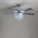 52 Inch Modern Ceiling Fan With Adjustable Led Light & Remote Quiet 5 Blade Fan Fixture