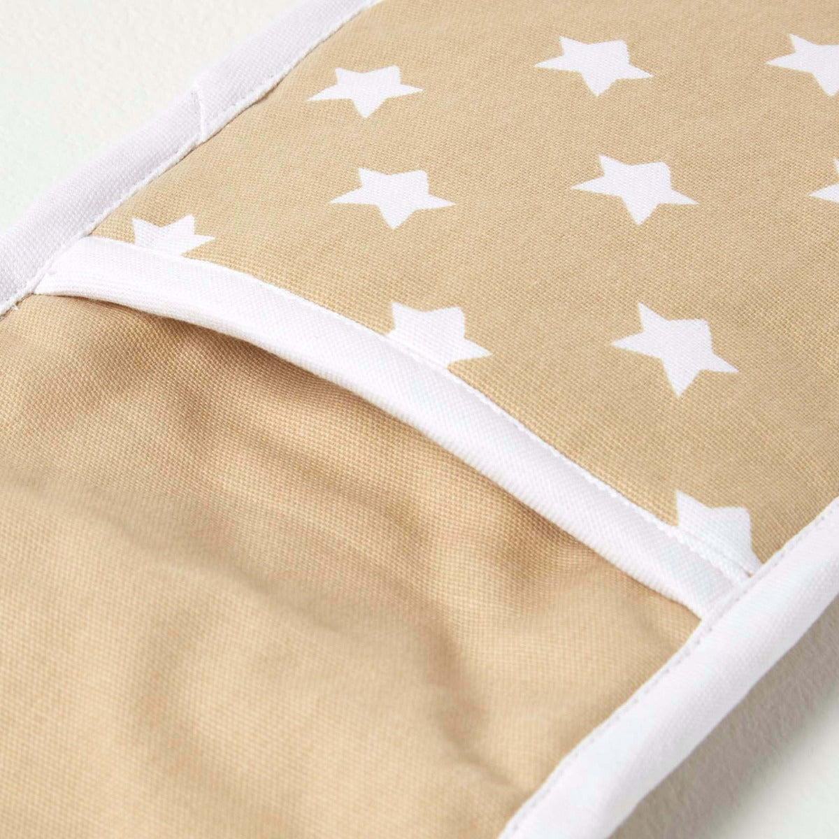 Beige Stars Cotton Double Oven Glove