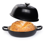Enamelled Cast Iron Dutch Oven Bread Pot, 22cm (5.6l) | Black