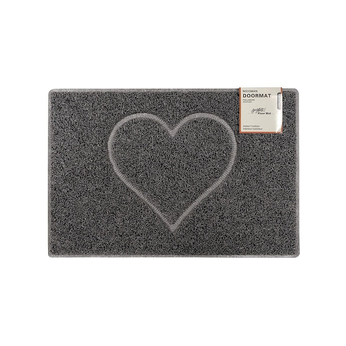 Heart Embossed Doormat | Small | Grey
