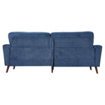 2-seater Chenille Upholstered Sofa With Pillows | Blue