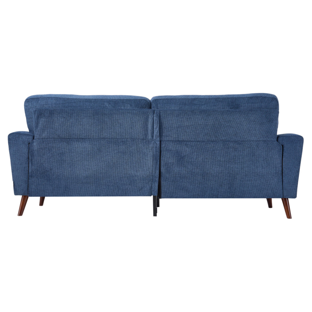 2-seater Chenille Upholstered Sofa With Pillows | Blue
