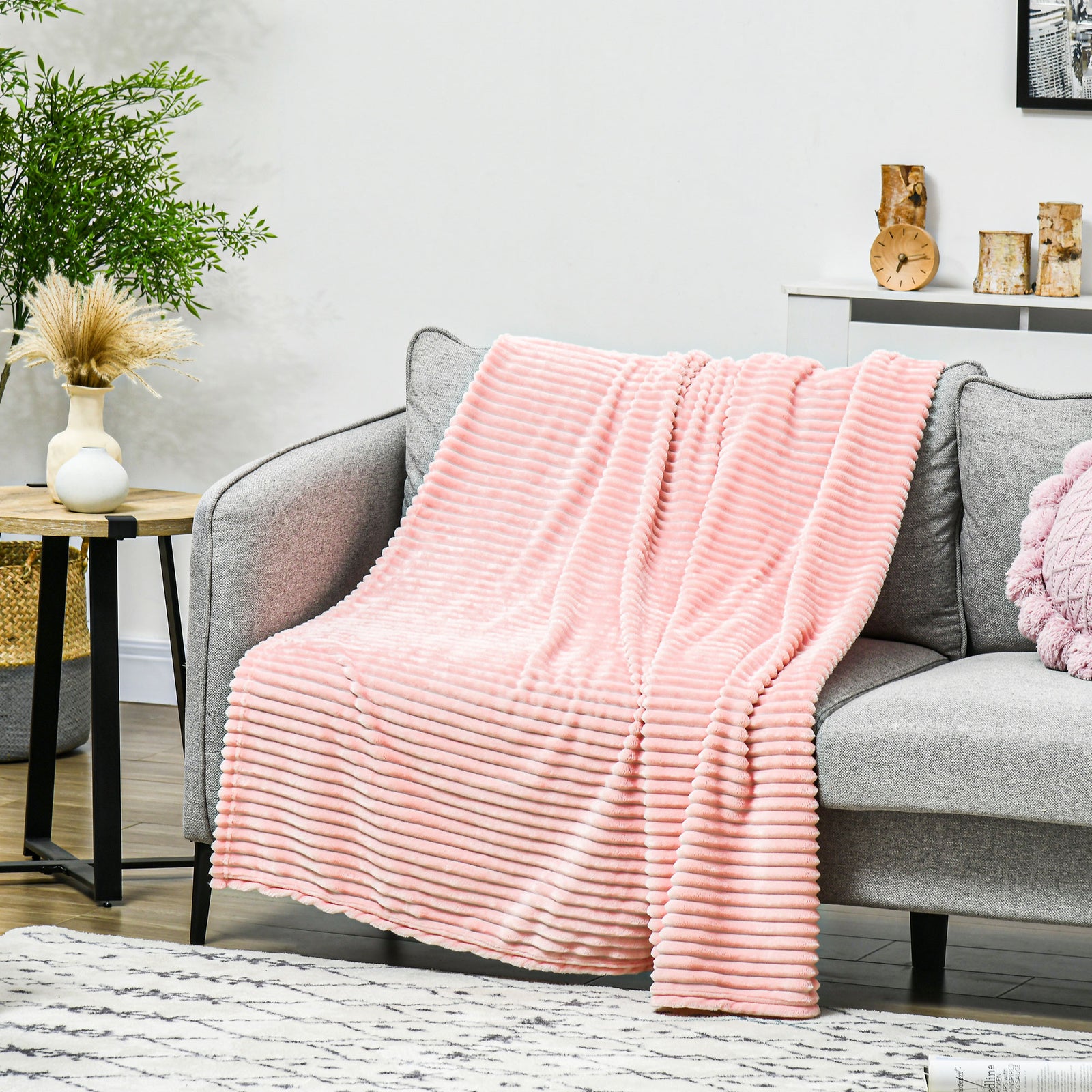 Single/king Flannel Fleece Blanket Throw Blanket For Bed | Single | Pink