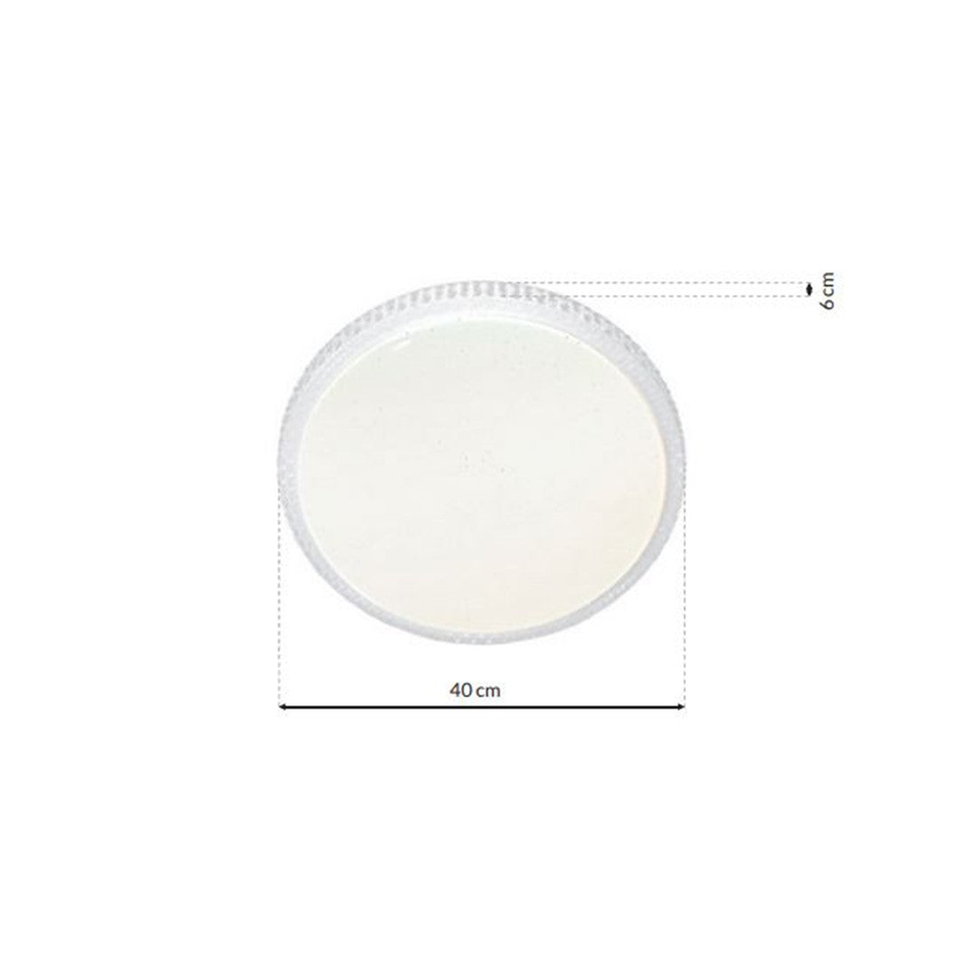 Cruz Led Modern Ceiling Light With Fully Adjustable Brightness And Colour Temperature Via Included Remote Control | 40cm | White