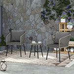 3 Piece Rattan Bistro Set, Patio Conversation Set | Gray
