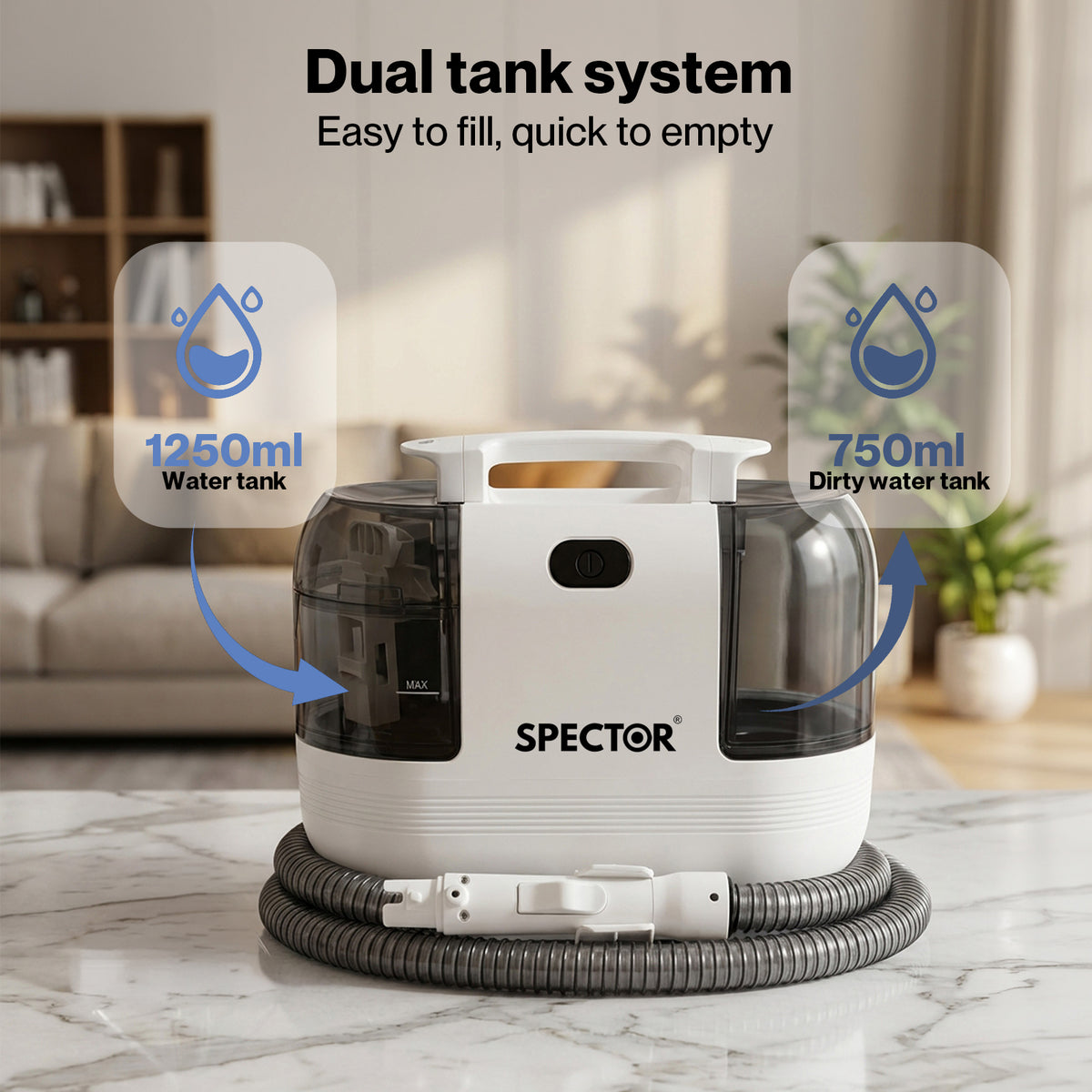 Spot Carpet Upholstery Cleaner 17kpa Handheld Sofa Stain Striker 500w | White