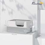 Pawhut Stainless Steel Litter Box, High Sided Metal Cat Litter Tray W/ Scoop